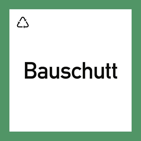 Moedel Wertstoffkennzeichnung "Bauschutt", Kunststoff, 300x300 mm, 99145