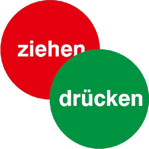 Stein HGS Türschilder für Glastüren Drücken / Ziehen, doppelseitig, 100 mm, 21.5615