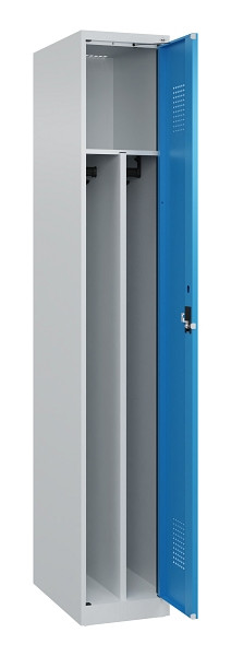 C+P Spind Evolo PLUS, 1 Abteil, 1850x300x500mm, 7035/5012, Verschluss Zylinderschloss, 049000-10F S10034