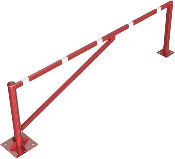 Schake Drehschranke 3,00m, für Vorhangschloss, Drehpfosten: Ø 102mm, Schrankenarm: 60x40mm, inkl. 2 Auflagepfosten, zum Aufdübeln, 413_300VBP