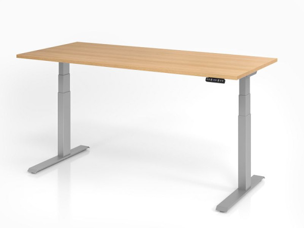 Hammerbacher Schreibtisch XDKB19, 180 x 80 cm, Platte: Eiche, 25 mm dick, ABS-Dickkante, Rechteckform, VXDKB19/E/S