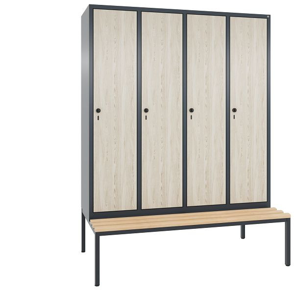 C+P Spind Evolo, 4 Abteile, H2090xB1590xT815 mm, Anthrazit/MDF Esche, 48050-42 S10564