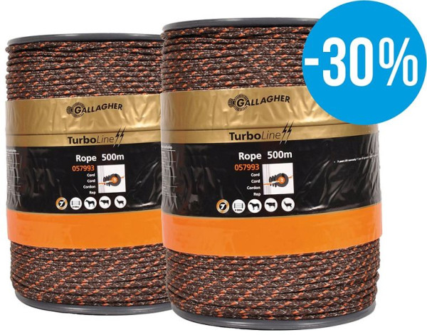Gallagher Duopack TurboLine Cord 2x500m terra, VE: 1000 Meter, 069804