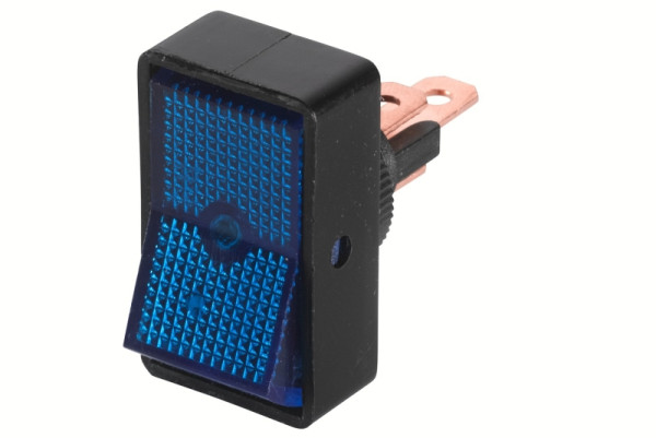 HELLA Schalter, S20, Kippbetätigung, Anschlussanzahl: 3, geschraubt, Ein/Aus Schalter/Wechsler, Bohrung-Ø: 12.5mm, blau, 6EH 004 407-042