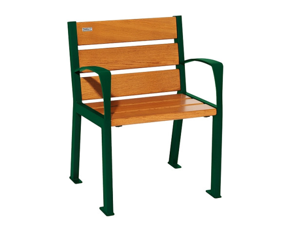 Procity Stuhl Silaos 6 Holzlatten, Mit Armlehne, Holz & Stahl, helle Eiche/RAL 6005, 209610.6005.CHEC