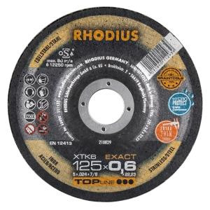Rhodius TOPline XTK6 EXACT Extradünne Trennscheibe, Durchmesser [mm]: 115, Stärke [mm]: 0.6, Bohrung [mm]: 22.23, VE: 50 Stück, 210828