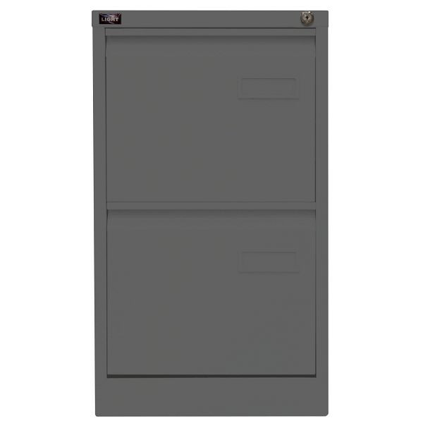 Bisley LIGHT Hängeregistraturschrank LIGHT, einbahnig, 2 HR-Schubladen, 634 anthrazitgrau, IPCCA12634