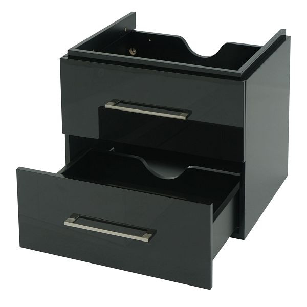 Mendler Premium Waschbeckenunterschrank HWC-D16, Waschtischunterschrank Waschtisch Badmöbel, hochglanz 60cm, schwarz, 62240