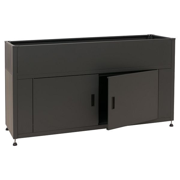 Mendler Hochbeet HWC-O85, Metallhochbeet Blumenkasten Pflanzkübel Stauraum, Metall 47kg 91x161x51cm, anthrazit, 153568+153569
