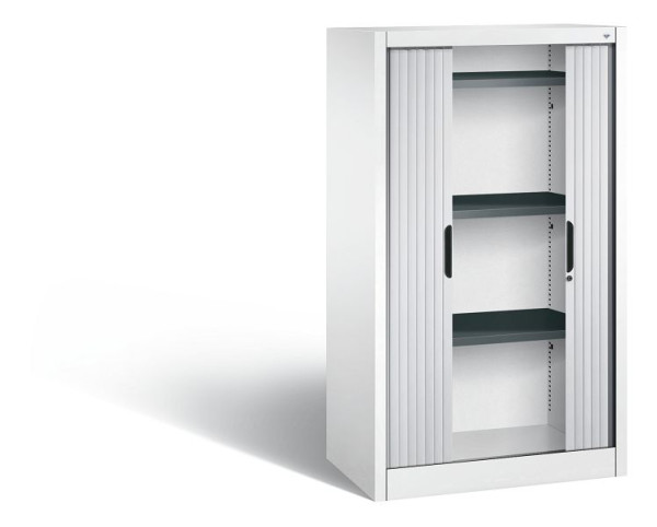 C+P Sideboard mit Rollladen Omnispace, H1345xB800xT420mm, Farbe: Verkehrsweiß / Weißaluminium, Griffmulde, 3 OH, 3221-00 S10087