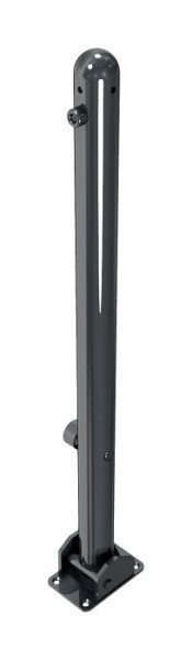 Schake Absperr-Stilpfosten Serie 468B Ø 60 mm, umlegbar, selbsteinrastende Verriegelung für Dübel Befestigung, mit Boden, 468FUB