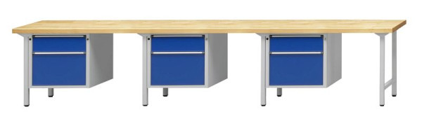 ANKE Werkbänke Kombiwerkbank, Modell 741 V, 4050 x 700 x 840 mm, RAL 7035/5010, KSP 40 mm, 411.652