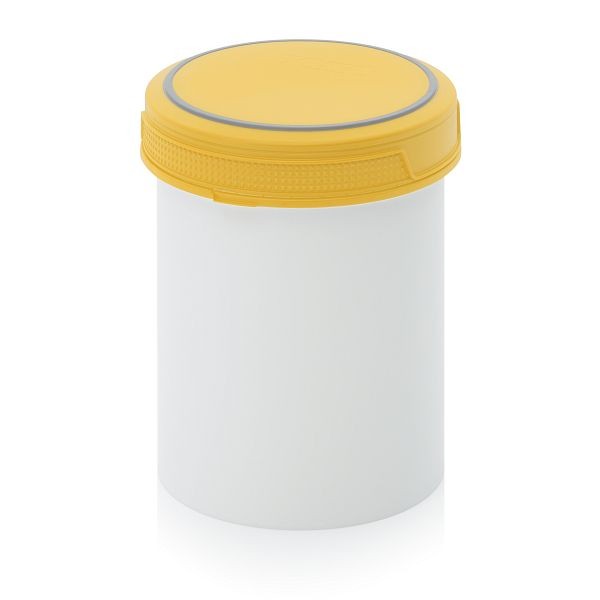 Auer Schraubdosen Basic, 1,5 Liter, Dose weiß, Deckel gelb, mit Innendeckel, SC I 1.5-119 F2
