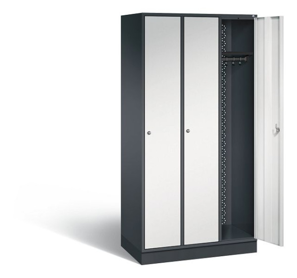 C+P Garderobenschrank Intro, H1950xB920xT490mm, Farbe: Schwarzgrau / Lichtgrau, 8170-301 S10039