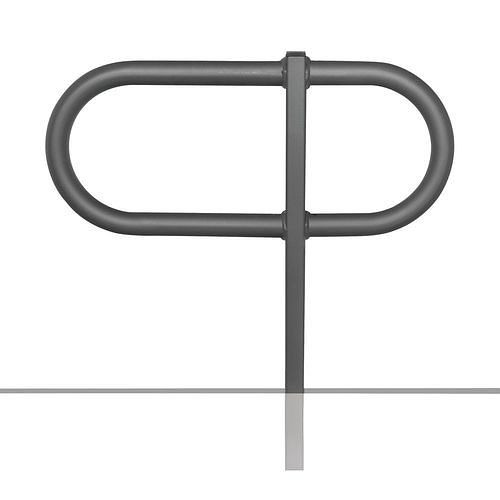 DENIOS Anlehnbügel, ovaler Bügel aus Rundrohr, feuerverzinkt, zum Einbetonieren, Höhe Überflur 800 mm, 310966