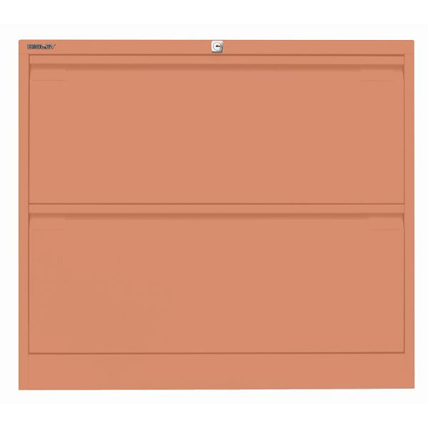 Bisley Hängeregistraturschrank, doppelbahnig, 2 HR-Schubladen, 658 coral, DF2658