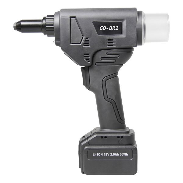 GOEBEL Akku-Tool GO-BR2 für Blindnieten 2xLi-Ion Akku 2.0Ah 36Wh, Ladegerät und Koffer, 2277010020