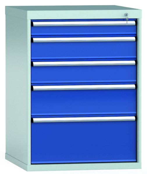 KLW Schubladenschrank H 1000 mm B 725 mm T 750 mm, Einbaumaß: 900 mm Einteilung: 36x36 Einheiten, mit Zentralverschluss und 5 Schubladen, SGB1000-05NP-001
