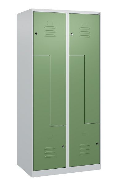 C+P Z-Spind Classic PLUS, 4 Abteile, 1700x800x500mm, 7035/6011, Zylinderschlösser, 0800037-224 S10007