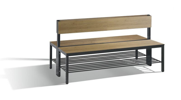 C+P Sitzbank 2-seitig, Feuchtraum, H796xB1500xT760 mm, HPL Eiche, 8061-410 S10013