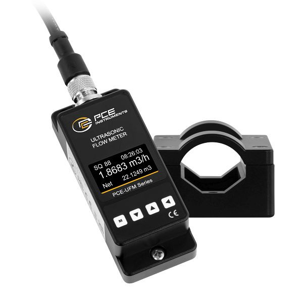 PCE Instruments Durchflussmesser zum Festeinbau, Messbereich 0,1 bis 5 m/s, für kleine Rohre DN20, PCE-UFM 20