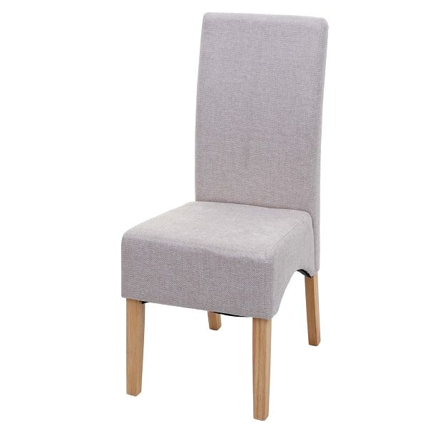 Mendler Esszimmerstuhl Latina, Küchenstuhl Stuhl, Stoff/Textil, creme-beige, helle Beine, 74644