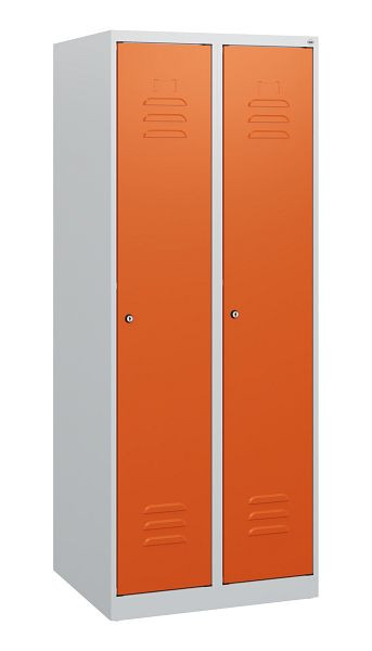 C+P Umkleidespind Classic PLUS, 2 Abteile, 1530x600x500mm, 7035/2004, Zylinderschlösser, 0800005-20 S10031