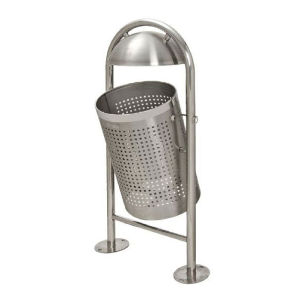 Stein HGS Abfallbehälter "Astro" 35 Liter aus Edelstahl mit Dach, 21960