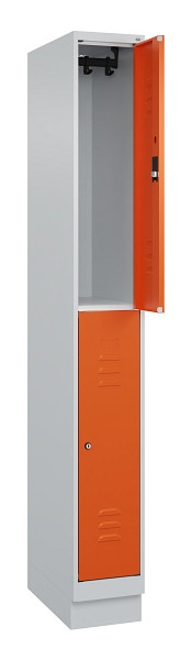 C+P Doppelstock-Spind Classic PLUS, Sockel, 1 Abteil, 1950x250x500mm, 7035/2004, 080320-19 S10063