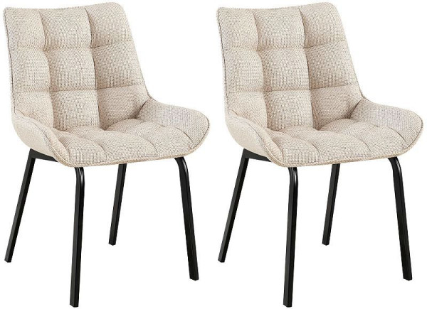 CLP 2er Set Stuhl Saranda Stoff schwarz, elfenbein, 326677