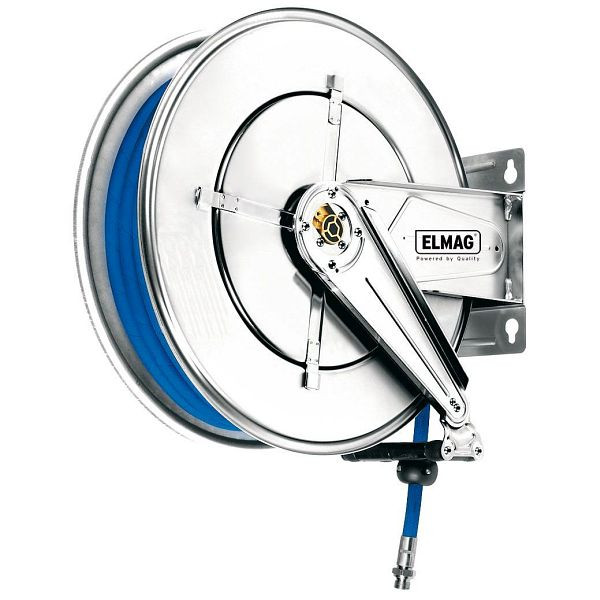 ELMAG Industrie Schlauchaufroller Edelstahl '544/11' für Druckluft und Wasser 130°C, 15 m, 3/4', 10 bar, 44050