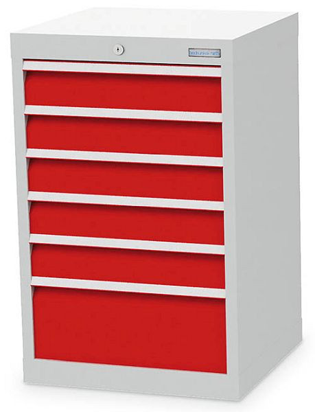 Bedrunka+Hirth Schubladenschrank, Tiefe 500 mm, R 18-16, 530 x 500 x 819 mm, 6x Schubladen 5x100VA, 1x 200VA, Tragkraft 75 kg, 48.501-75