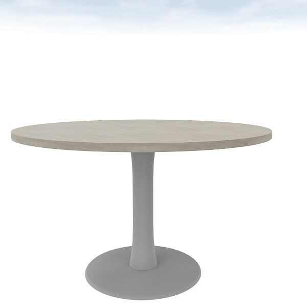 Quadrifoglio Konferenztisch IDEA, rund, Durchmesser 120cm Farbe: Platte Beton / Gestell Alufarbig, COTC12C/47T8