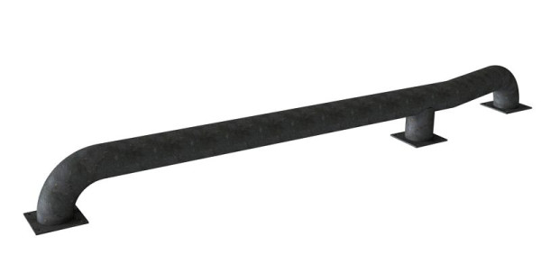 Schake LKW Einfahrhilfe, rechte Seite, aus Ø152,4x2,9mm Rundrohr, Gesamtlänge: ca. 3000mm, zum Aufdübeln, feuerverzinkt, 40157R