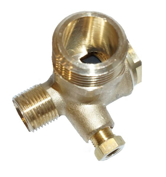 AEROTEC Rückschlagventil 3/4 Zoll AG - 12 mm Rohr - mit Entlastungsanschluss, 25590055