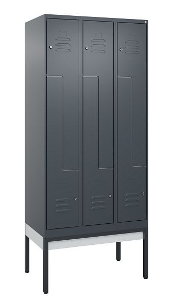 C+P Z-Spind Classic PLUS, Gestell, 6 Abteile, 2120x900x500mm, 7016/7016, Zylinderschlösser, 0800337-306 S10027