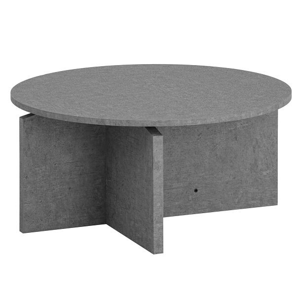 Wohnling Couchtisch 70x70x33cm Grau Sofatisch in Beton-Optik, Design Wohnzimmertisch Rund, Loungetisch Groß, Kaffeetisch Beistelltisch, WL6.911