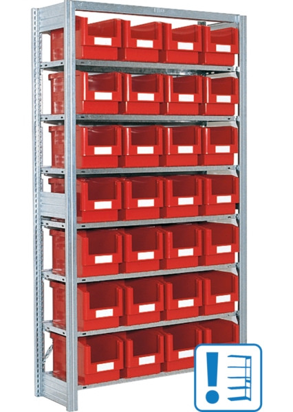BITO Behälterregal mit 28SK 1849x1008x324 Anbaufeld verzinkt lose FP, 53048