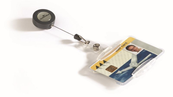 DURABLE Ausweishalter mit Jojo für 1 Ausweis, transparent, VE: 10 Stück, 801119