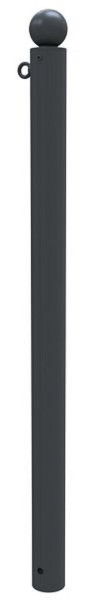 Schake Absperrstilpfosten ortsfest- zum Einbetonieren, Ø 76mm, mit, Kugelkopf, beschichtet RAL 7016, mit 1 Öse, 475B+1
