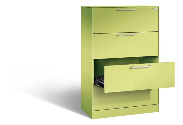 C+P Karteischrank Asisto, H1310xB800xT435mm, Farbe: Viridingrün / Viridingrün, Bügelgriff, 146023-422 S10046