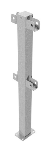 Schake Schutzgeländer Stahlrohr 70 x70 mm, Standpfosten für Dübel Befestigung, Mittelpfosten für Ober- und Knieholm, feuerverzinkt, 4271P