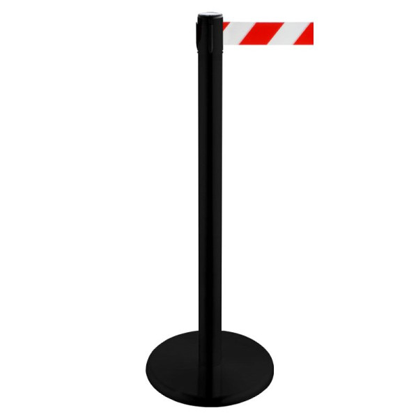 Stein HGS Personenleitsystem -P-LINE Future-, Metall/ schwarz, rot/weiß diagonal (schraffiert), mit Sicherheitsverschluss (selbstlösend), Gurtlänge: 2,3 m, 12796-1303