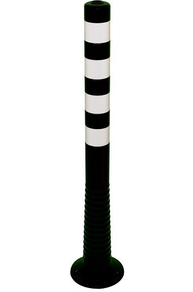 Schake Flexipfosten schwarz weiße Streifen Ø 80 mm, Höhe 1000 mm Ø 80 mm, PUR, 4 reflektierende Streifen, inkl. 3 Schrauben und Dübel, 412221BS