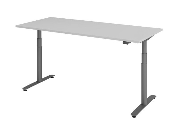 Hammerbacher Sitz-Steh-Schreibtisch elektrisch 180x80cm Grau/Graphit, VXDLR19/5/G