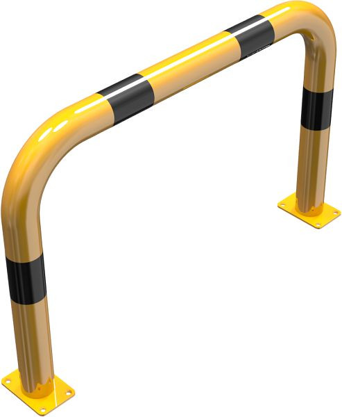 Schake Rammschutzbügel Stahlrohr Ø 76 mm gelb / schwarz, Gesamtbreite: 1000 mm, Höhe Überflur: 650 mm, für Dübel Befestigung, 477_06PBG
