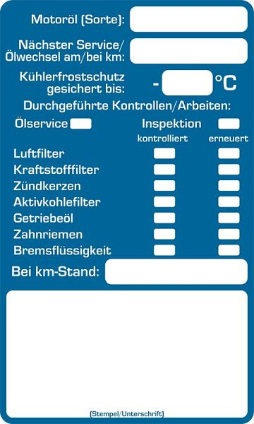 Eichner Inspektionsaufkleber, VE: 100 Stück, 9220-00070