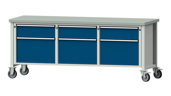 ANKE Werkbänke Kastenwerkbank, Modell 223 V, 2000 x 700 x 840 mm, RAL 7035/5010, ZBP 40 mm, 306.168