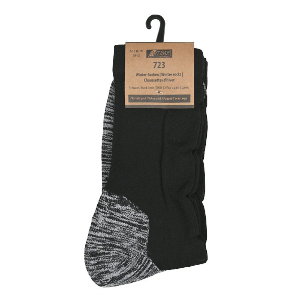 NITRAS Winter-Socken, Polyamid / Polyester / Baumwolle / Elasthan, schwarz, Größe: 46, Farbe: schwarz, VE: 112 Paar, 723-1000-46