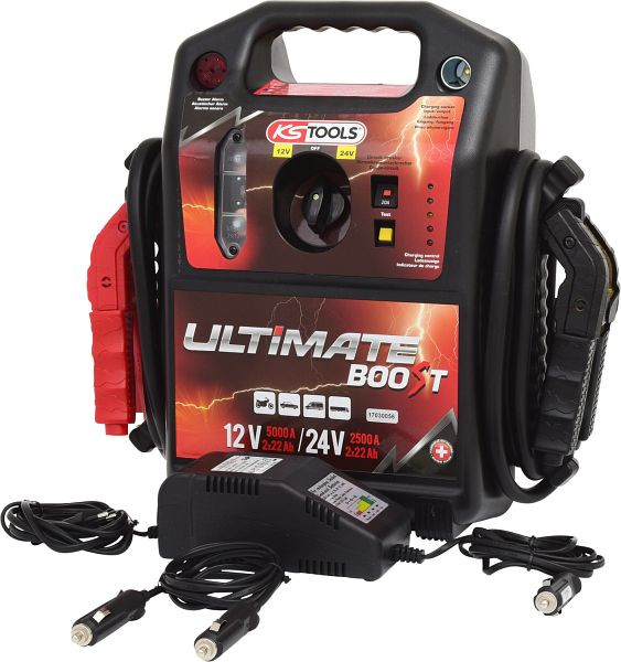 KS Tools 12 V + 24 V Batterie-Booster, mobiles Starthilfegerät 1700 A, 550.1820